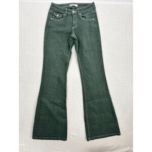 Garage Jeans Womens Moss Green Low Rise Flare‎ Pants Retro Stretch Size 0